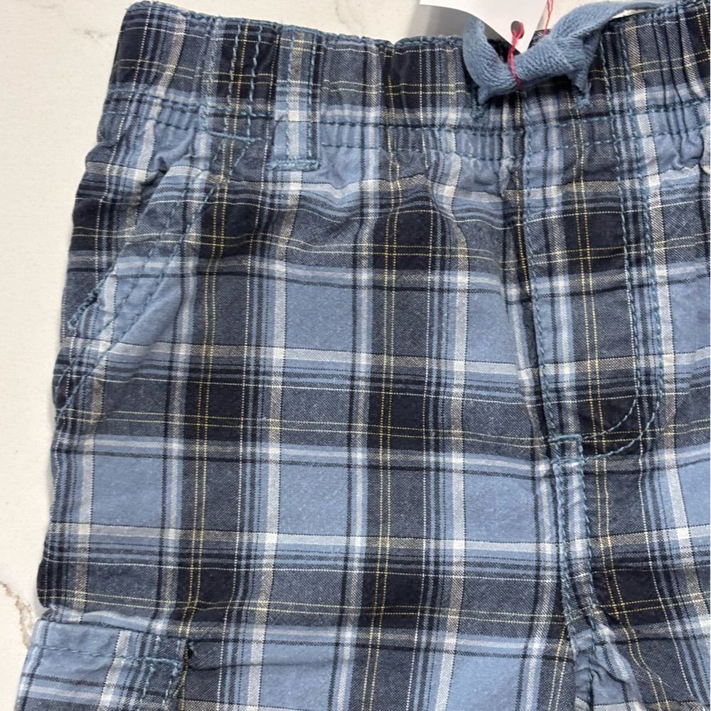 Gymboree | Infant Baby Boys Cargo Blue Navy White Plaid Casual Shorts 18-24M - Picture 3 of 16